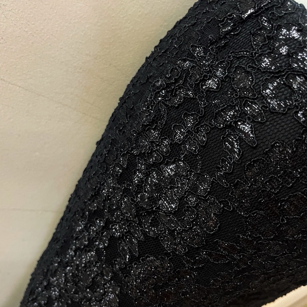 (sold)Vintage lace Betsey Johnson floral flare metallic pants party glam holiday - Picture 5 of 5